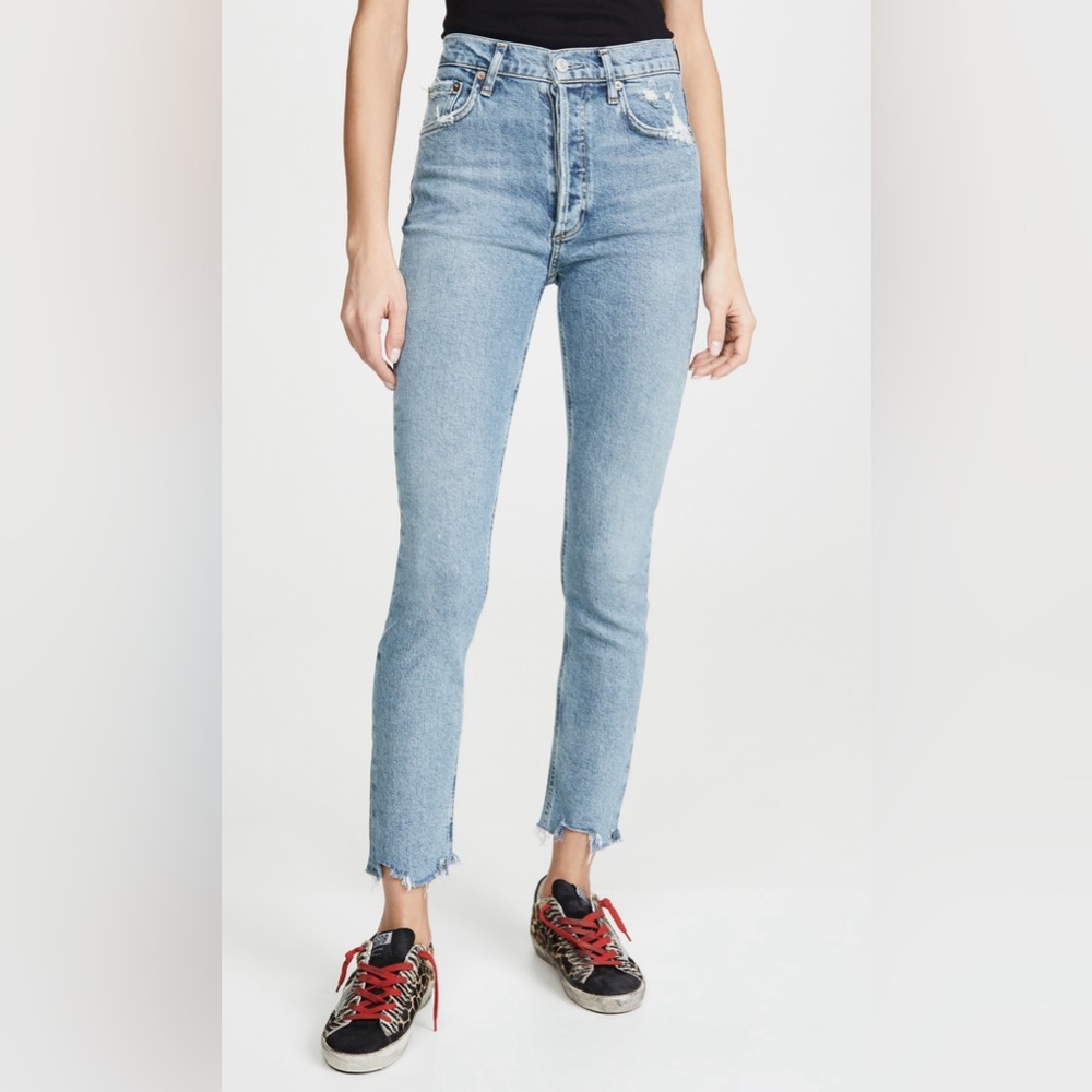 AGOLDE Nico High Rise Slim Fit Jeans in Rooted
